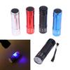 1Pcs 50Lm 395Nm Detection Lamp Mini Uv Flashlight 9 Led Uv Black Light Outdoor Portable Lighting Tool For Hiking