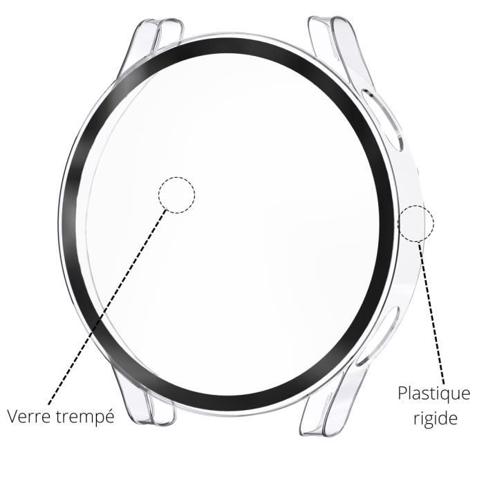 Чехол совместимый с Samsung Galaxy Watch 6 44mm - Жесткая защита прозрачный чехол экран из закаленного стекла Phonillico®