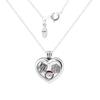 Floating Locket Heart Necklaces 925 Sterling Silver Jewelry Pendants with 3 Inner Parts Christmas Petite Charms