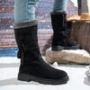 Женские мягкие эластичные зимние теплые холодные стеганые с кисточками снегоступы нескользящие износостойкие для улицы отдыха спорта кожаные до середины икры хлопковые ботинки