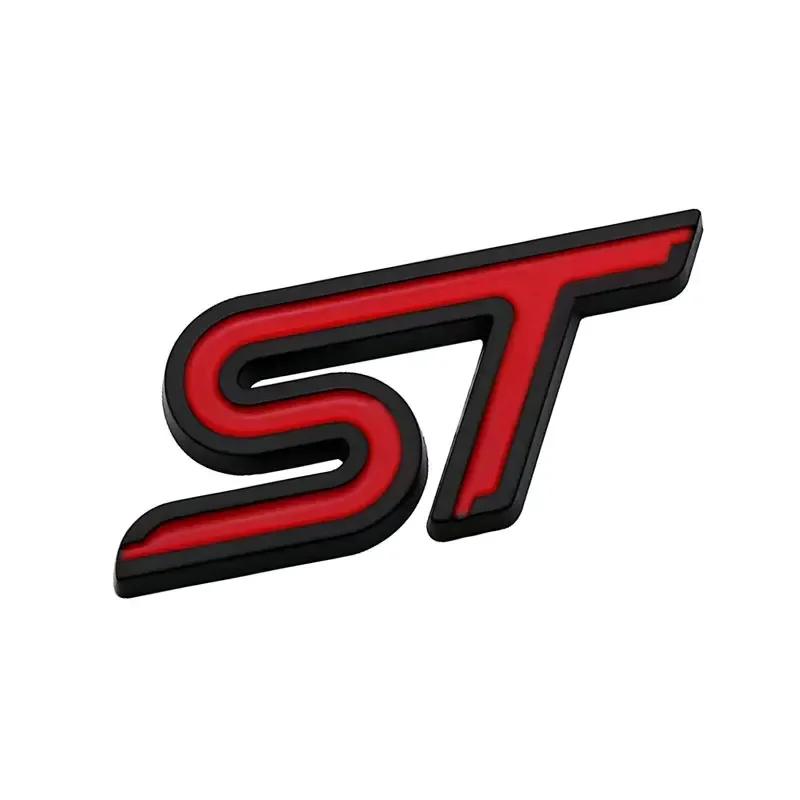 AJG1 3D Metal ST Badge Decal Car Body Emblem Rear Trunk Sticker for Ford Everest Fiesta Focus Mondeo Ranger Mustang Transit Explorer