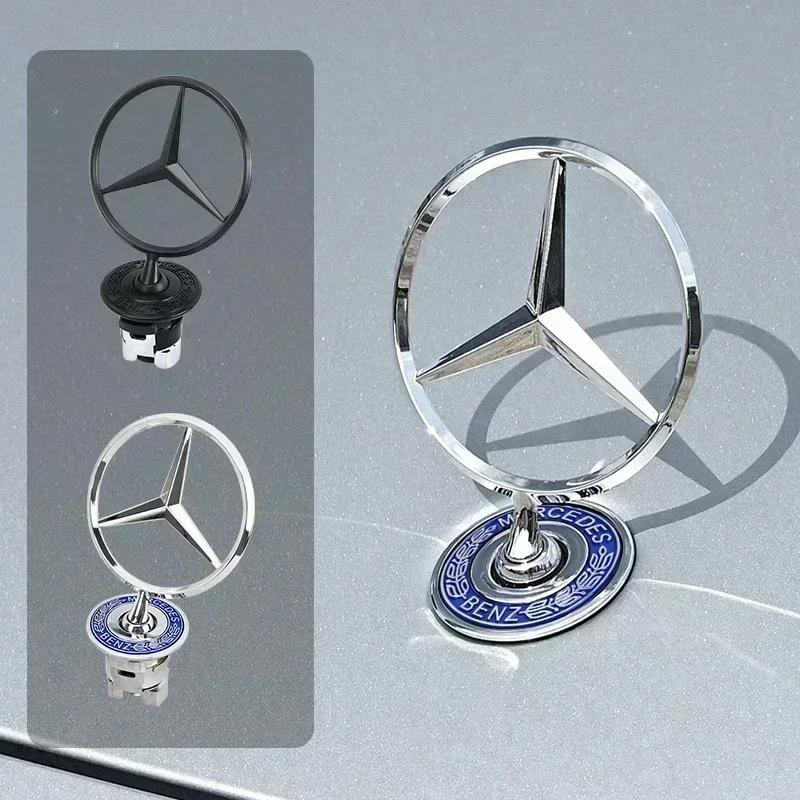 44mm Car Front Bonnet Logo Emblem Zinc Alloy Decorate Badge Auto Accessories For Mercedes Benz W204 W220 C180 C200 E260 E300L UC1