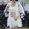 Новый японский кимоно Harajuku с цифровой печатью, пончо, пижамный кардиган
