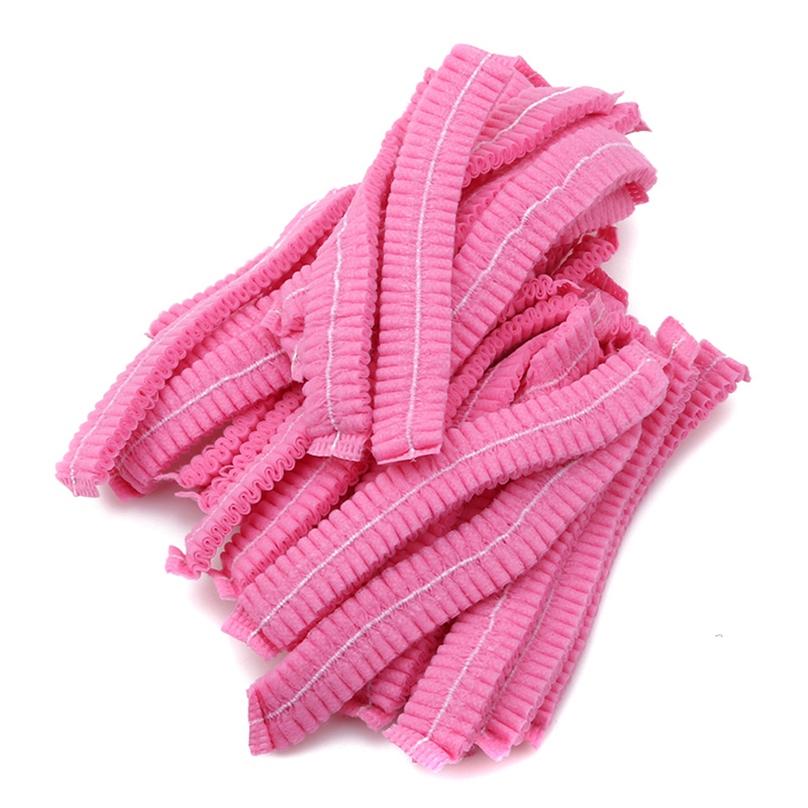 100pcs/pack Disposable Hair Net Cap Non Woven Anti-static Hat Elastic Head Cover