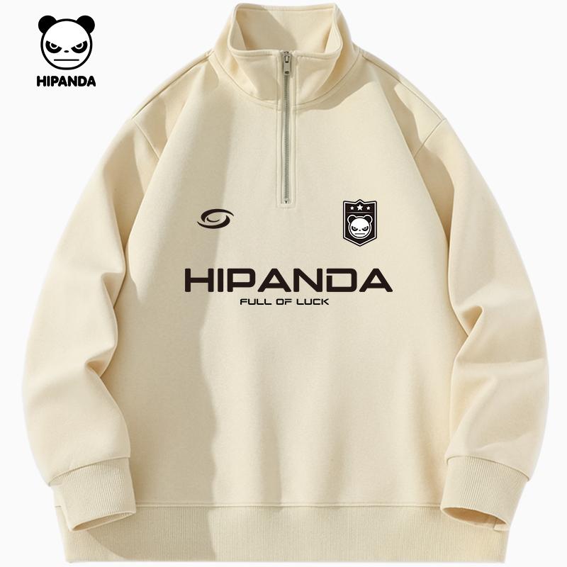 Hello Hipanda Panda Sports Stand-Up Collar Half-Zip Long-Sleeve Sweatshirt Pullover