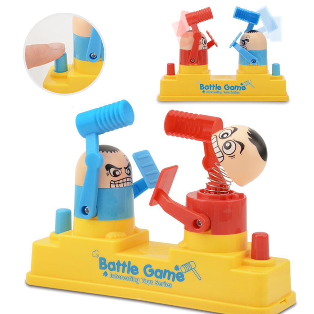 Hammer Battle Toys, Mini Children's Head Knocking Little Man Fighting Table Games Cute Cartoon Shapes, Toy Gifts for Boys Girls