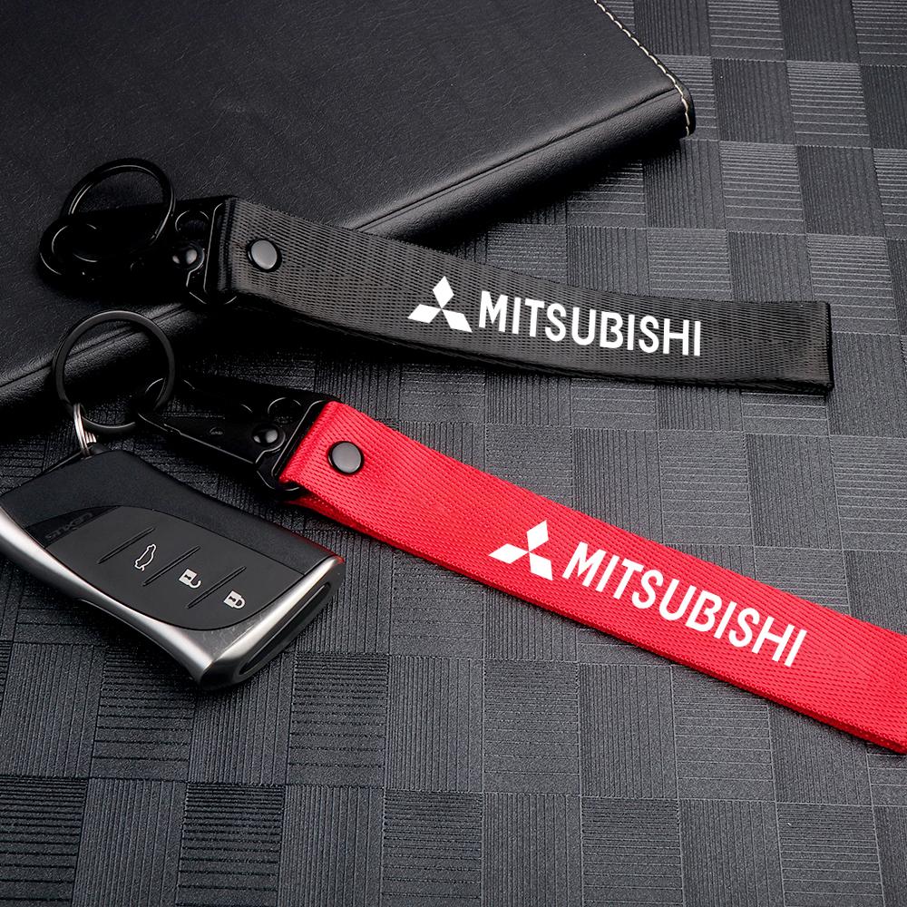 Metal Leather Car Key Ring Braided Rope Key Case Key Chain For Mitsubishi Space Star Lancer Outlander Xl Eclipse Cross Asx Colt