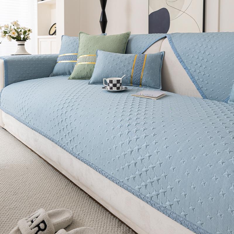 Чехол Funda Summer Home Cool Feeling Slipcover с противоскользящим покрытием Ice Silk Houndstooth для дивана, подушки для дивана, чехол для дивана