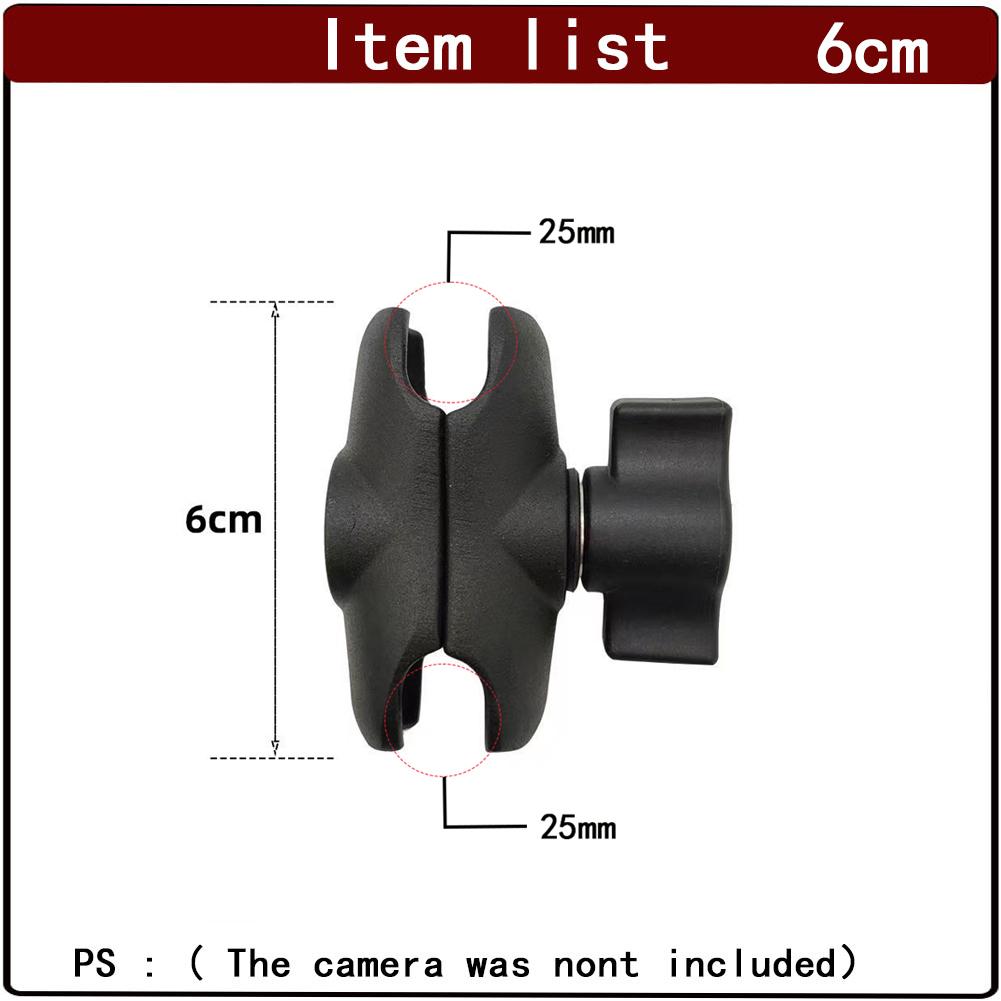 Double Socket Arm for RAM Mount for 25mm 1" Ball Head Clamp Phone Hold-Bicycle Motorcycle Action Camera Extension Arm Accessory