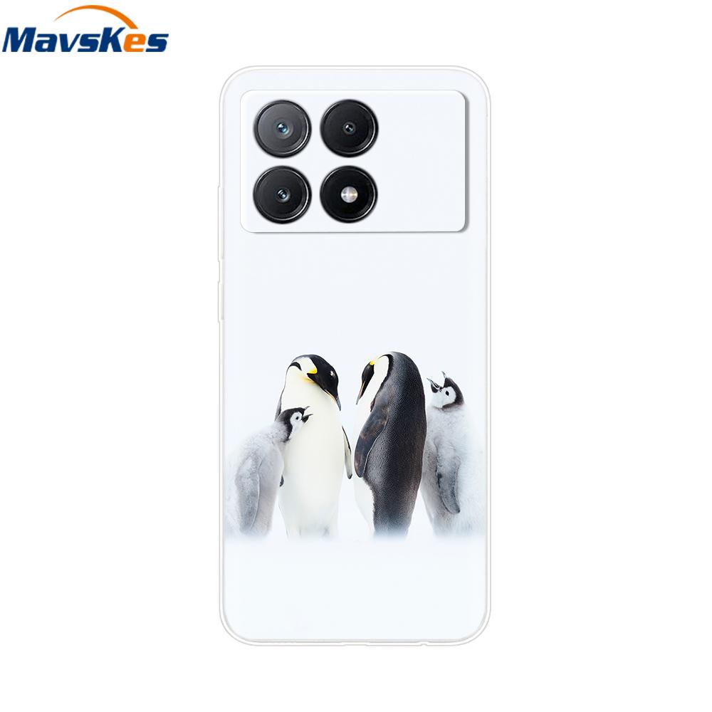 Чехол для мобильного телефона Для Poco X6 Pro Чехол-крышка Милые Прозрачные Мягкие Силиконовые Чехлы Для Poco X6 Pro Чехол PocoX6 Pro Задняя Крышка Fundas