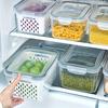 Кухонная крышка Холодильник Замороженные свежие продукты Герметичный ящик для сохранения свежести Фрукты и овощи Сливной пластиковый ящик для хранения