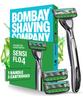 Bombay Shaving Company Sensi Flo 4 Упаковка из 4 штук (Ручка + 3 сменных картриджа) | До 4 месяцев бритья | Бритва с 4 лезвиями для мужчин со стайлером на задней стороне