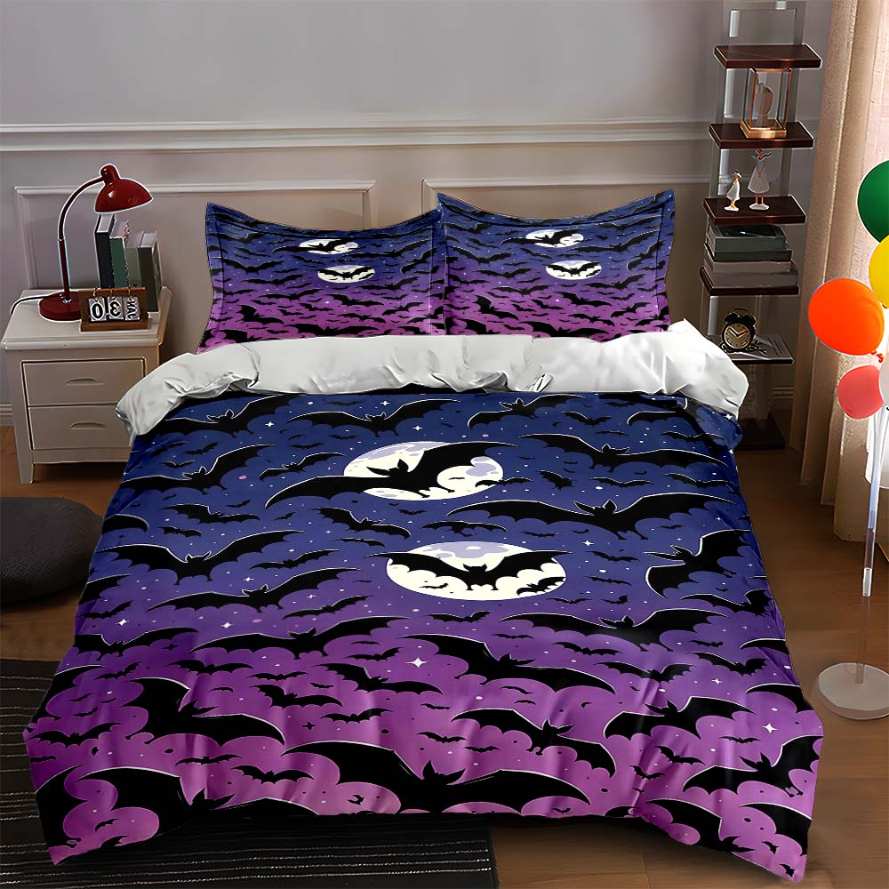 Flying bats silhouette. Bedding Duvet cover sets Duvet covers Pillowcases gifts (1 * Duvet Cover 2 * Pillowcases, without duvet insert)