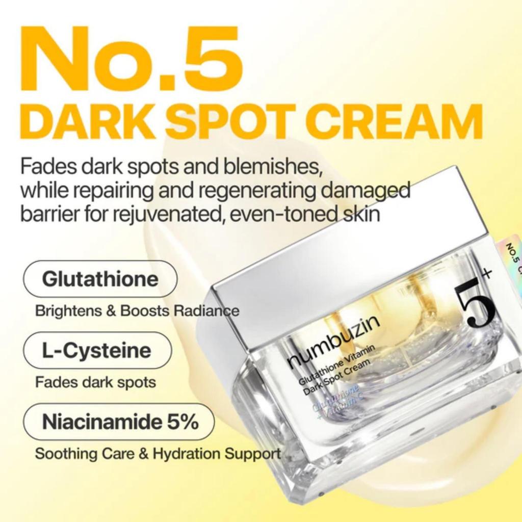 numbuzin No.5 Glutathione C Skincare Set Serum 30ml + Cream 50ml / EXP from 27.07