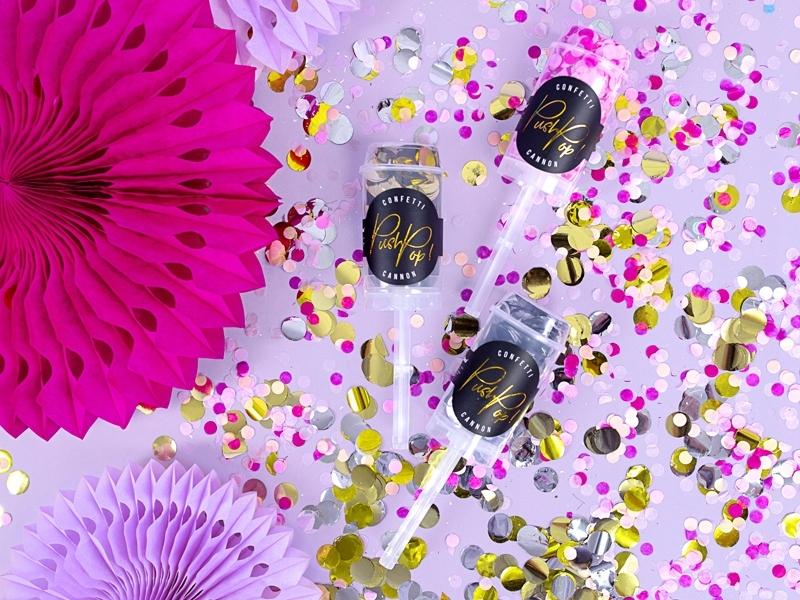 Push Pop Confetti Shooters, Silver, 1 Piece