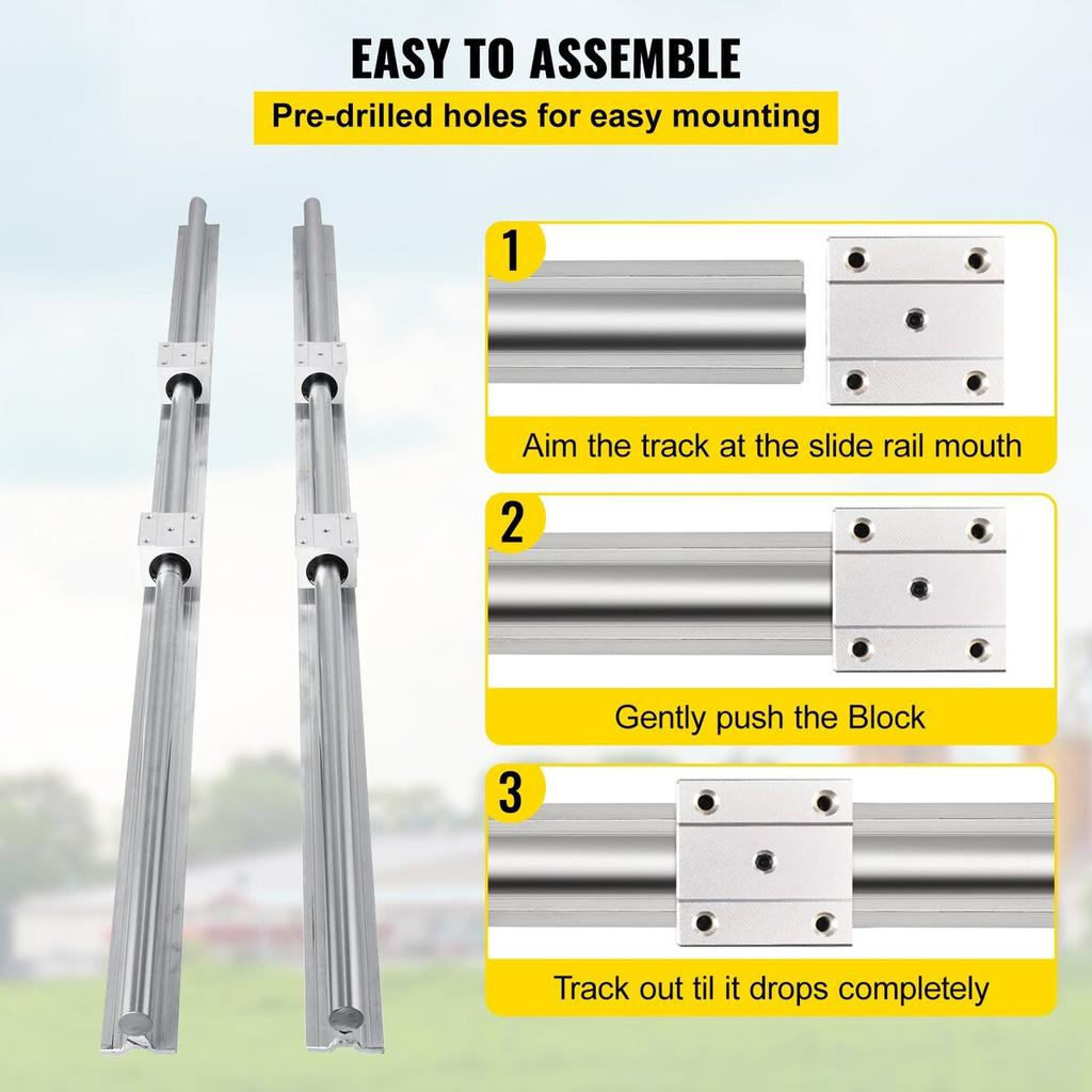 SBR20 Linear Rail Set+3 Ballscrew RM1605-350/650/1050mm CNC Set Support Liner Rail+BK/BF12 with BK/BF 12 CNC Kit