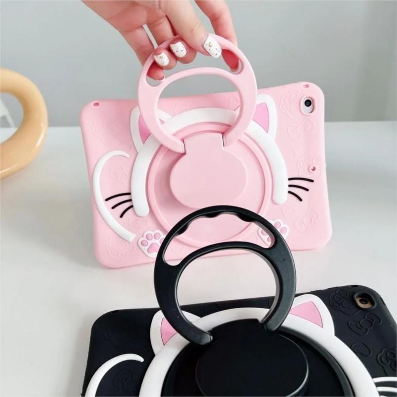 Чехол для iPad Pro Mini Air и планшета Samsung Tab Kids Case Для Xiaomi Mipad 5/6 pro RedMi Pad SE 11" дюймов силиконовый милый чехол с котиком, подставка для переноски