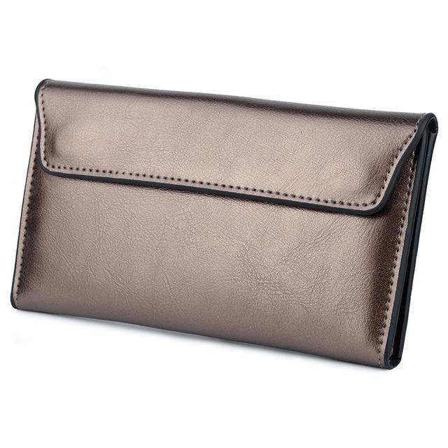 Aliwood Genuine Leather Women's Wallet Clutch Bag Large Capacity Ultra-Thin Fashion Simple Long Wallets Phone Bag Purse