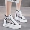 High Top White Shoes for Women 2025 New Women's Shoes Versatile Breathable Mesh Shoes Thick Soled Casual Sports Shoes
