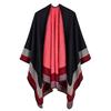 New Jacquard Frame Geometric Warm Shawl Autumn and Winter Scarf Lengthened Thickened Cape Cape
