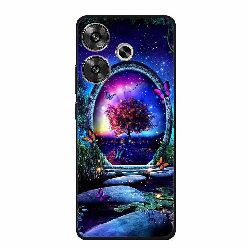 Phone Case For Xiaomi Poco M6 4G Back Cover Case Shockproof Black Silicone Soft Funda For Poco M6 Case PocoM6 M 6 6.79" Coque