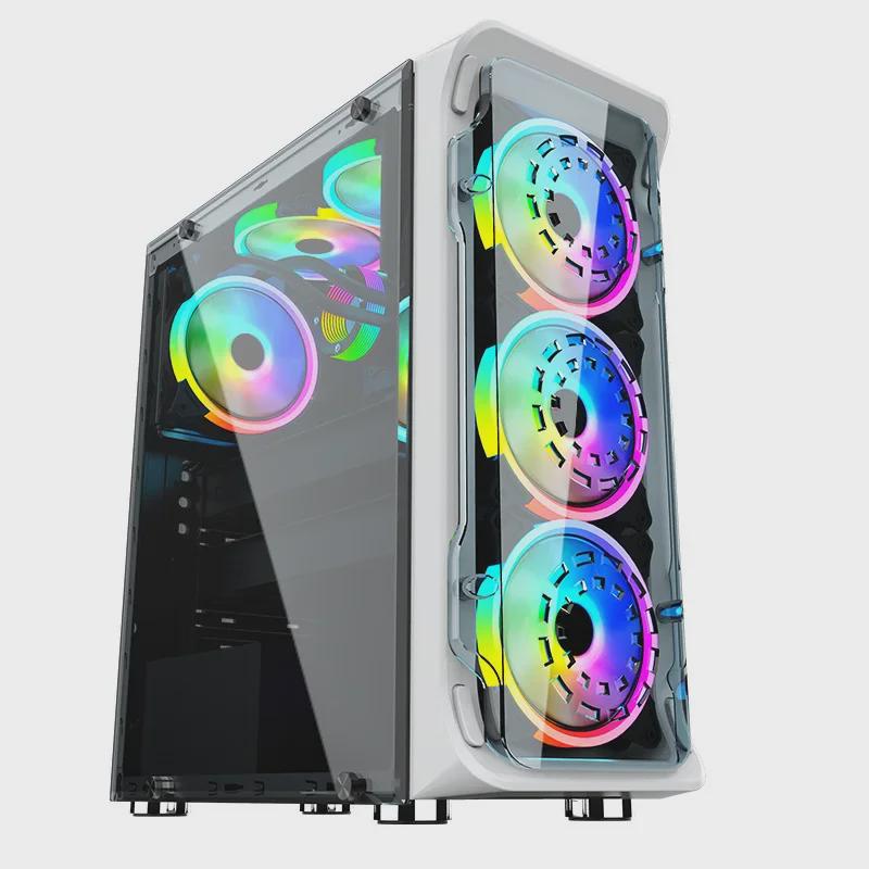 Игровой корпус Xuanying ATX с водяным охлаждением и закаленным стеклом, совместимый с большими, средними и малыми материнскими платами для настольных систем.