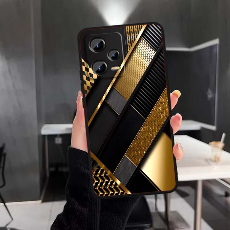 Механический узор Для Xiaomi Redmi Note 15 14 13 12 12S 11E 11 11S Pro Plus 4G 5G Черный Мягкий ТПУ Чехол для телефона