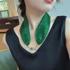 "Xiangyun Yarn Magnetic Buckle Necklace: Silk Scarf with Pearls for Women - Summer Clavicle Chain and High-Grade Neck Decoration"