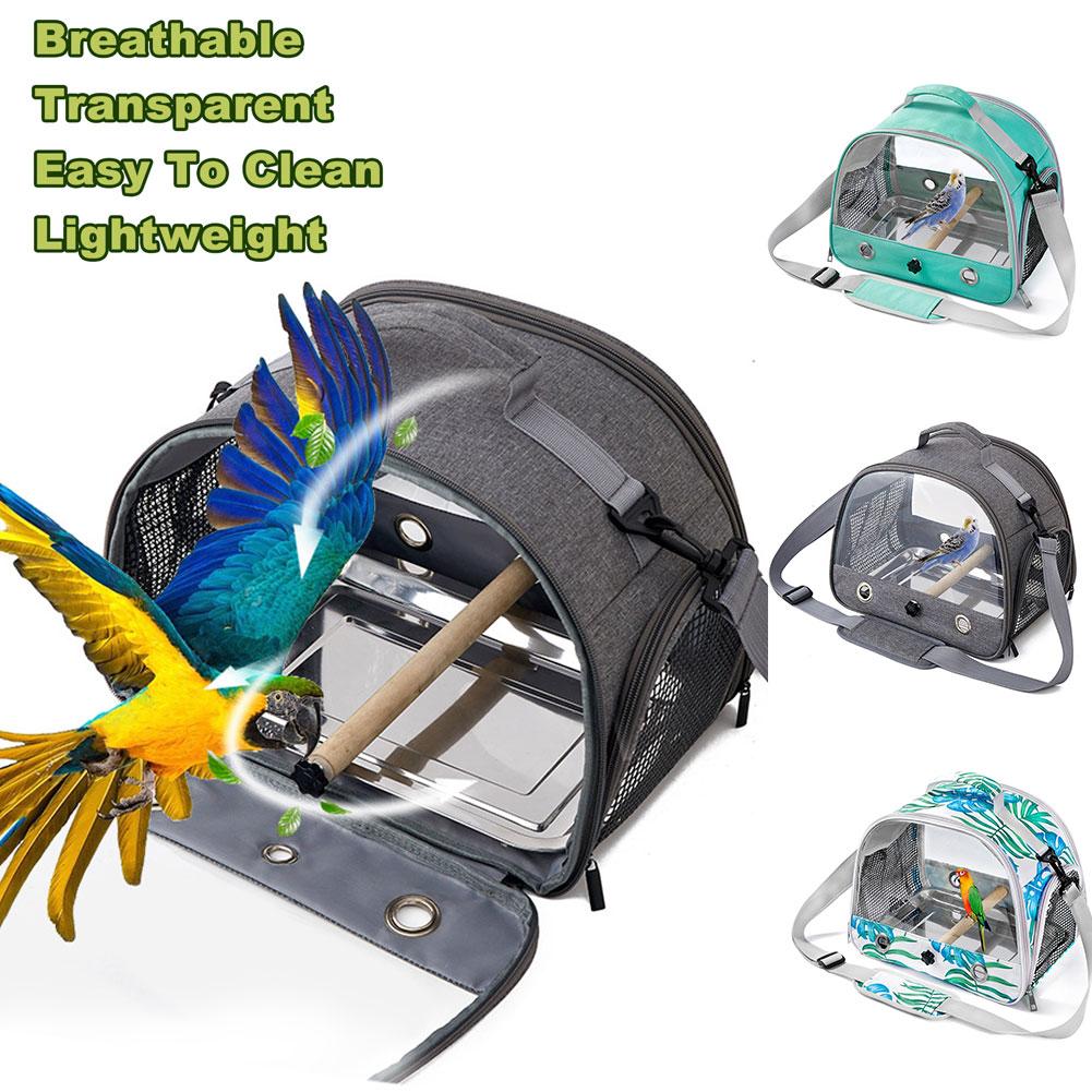 Портативная сумка-переноска для попугаев, рюкзак для птиц с насестом для клетки с боковым окном, складная маленькая клетка для путешествий для домашних животных, принадлежности для птиц