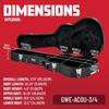 GATOR Acoustic Guitar Hard Case GWE Series Plywood Tolex Laminated with Size Acoustic GWE-ACOU-3/4 (Compatible 3/4 Guitar) []