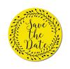 Darling Souvenir Black Round 1.6 Inches Vines Border Save The Date Stickers Non Customized Gift-45