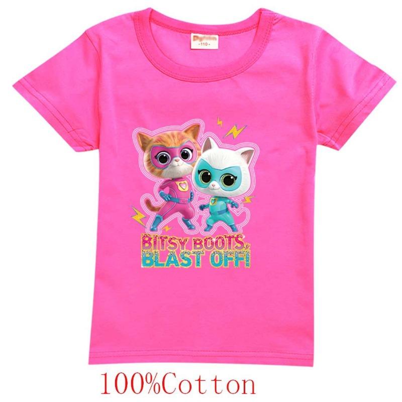 Game Super Cat Costume Kids SuperKitties T Shirt Baby Girls Summer Clothes Toddler Boys Cotton Tshirt Children Short Sleeve Tops