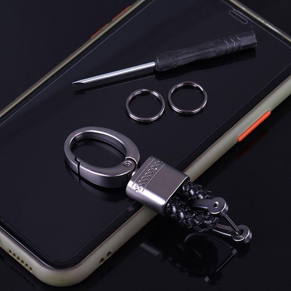 Брелок-шнурок с ремешком, брелок с номером телефона, держатель для ключей в машину, брелок для вязания, кожаный брелок