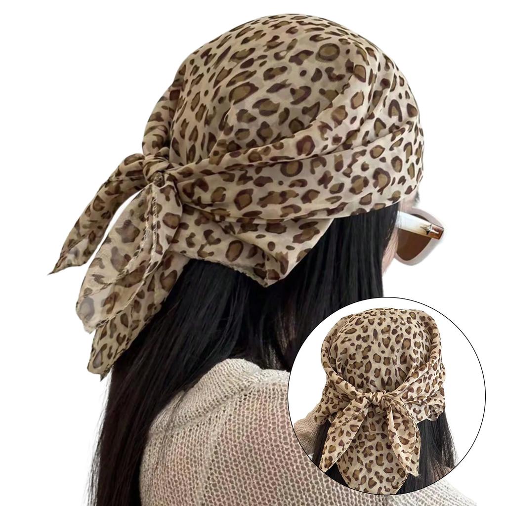 Retros Leopard Print Headscarf Fashionable Women Head Scarf Durability Scarf for Daily Wear