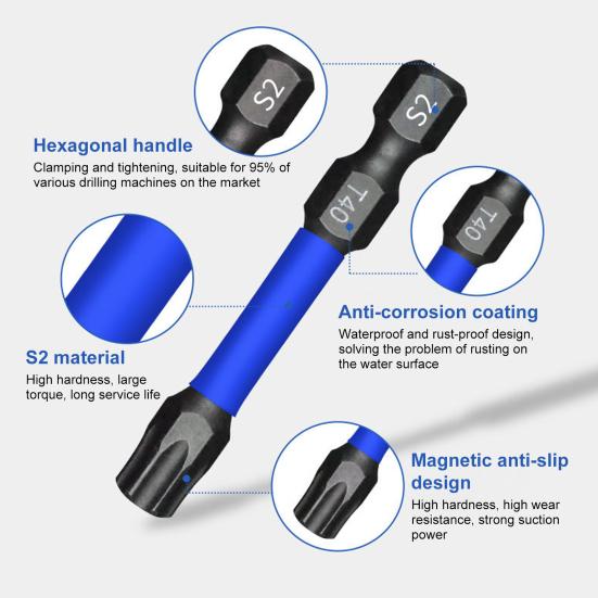 Набор магнитных ударных гайковертов 46 шт. Высокопрочный, устойчивый к ржавчине, широко используемый, переходники для торцевых головок, гайковерты для барашковых гаек, набор сверл