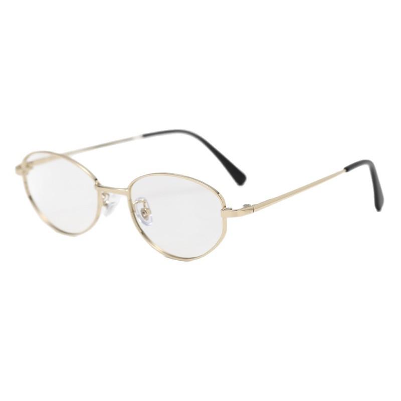 Semi-titanium silver-rimmed glasses for women with nearsightedness, available in ultra-light oval vintage old money style frames, Korean style for