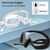 Adult Youth High Definition Wide View Eyeglasses Swimming Goggles with Earplugs Swim Eyewear