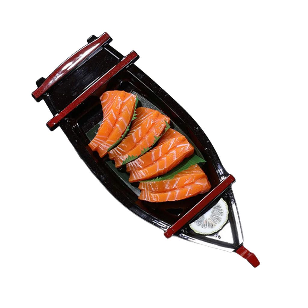 Тарелка для суши в форме лодки, поднос для подачи сашими, креативная тарелка для демонстрации еды, пластиковая текстура для домашнего и ресторанного использования