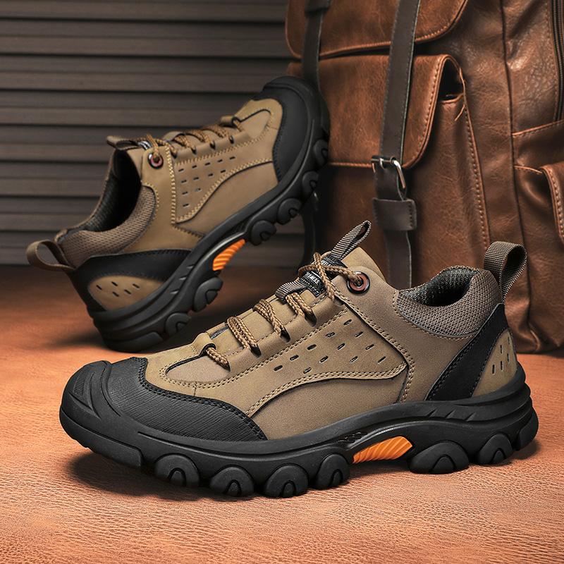 Модная мужская повседневная обувь из натуральной кожи, уличные кроссовки, нескользящая спортивная обувь для пеших прогулок, мужская обувь для трекинга, кроссовки