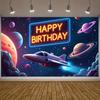 Планеты Фон на День рождения Неоновый Космос День рождения Дисплей Баннер Астронавта День рождения Космическая Тема Для Фотофона Мероприятие на Открытом воздухе