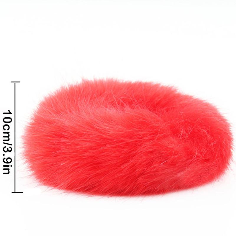 Fashion Luxury 2 Fluffy Pieces Child Girl Fluffy Furry Scrunchies Hair Scrunchies Bands Ring Ponytail Holder Hairwear Hair Decoration