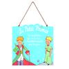 [Q1828] - Wooden Plaque 'The Little Prince' Sky Blue - 20x20 Cm