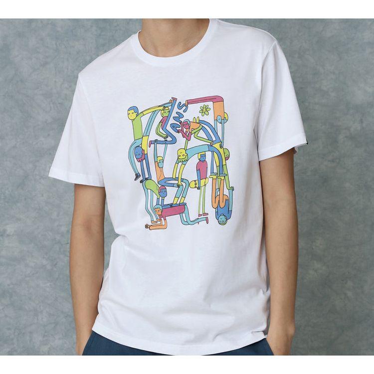 Vans Футболка с коротким рукавом и принтом в виде мультфильма OTW Artist Lickpalik Collaboration, мужские топы белого цвета VN0A4RAVWHT