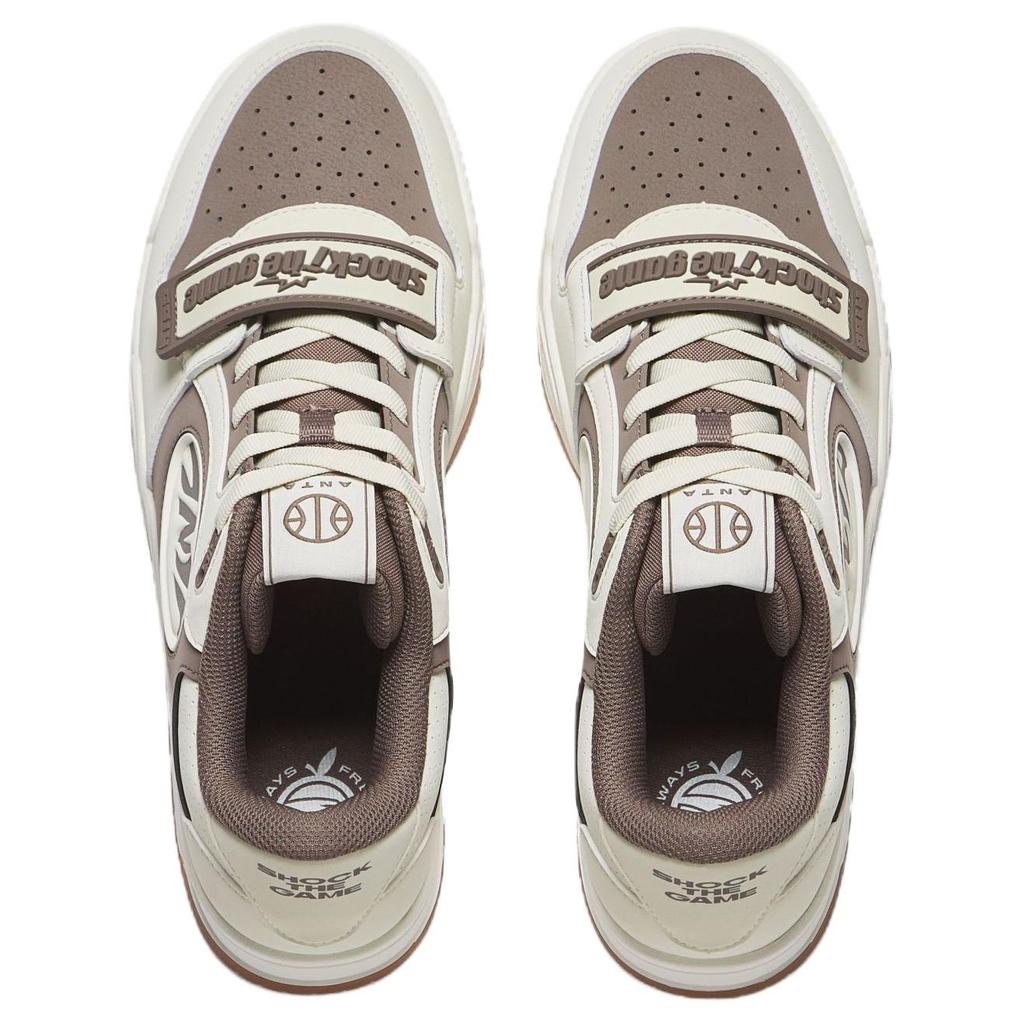 Anta STG Coverage Slip Resistant And Abrasion Resistant Low top Skateboard Shoes Men's Gray Beige Brown 912531801S-1