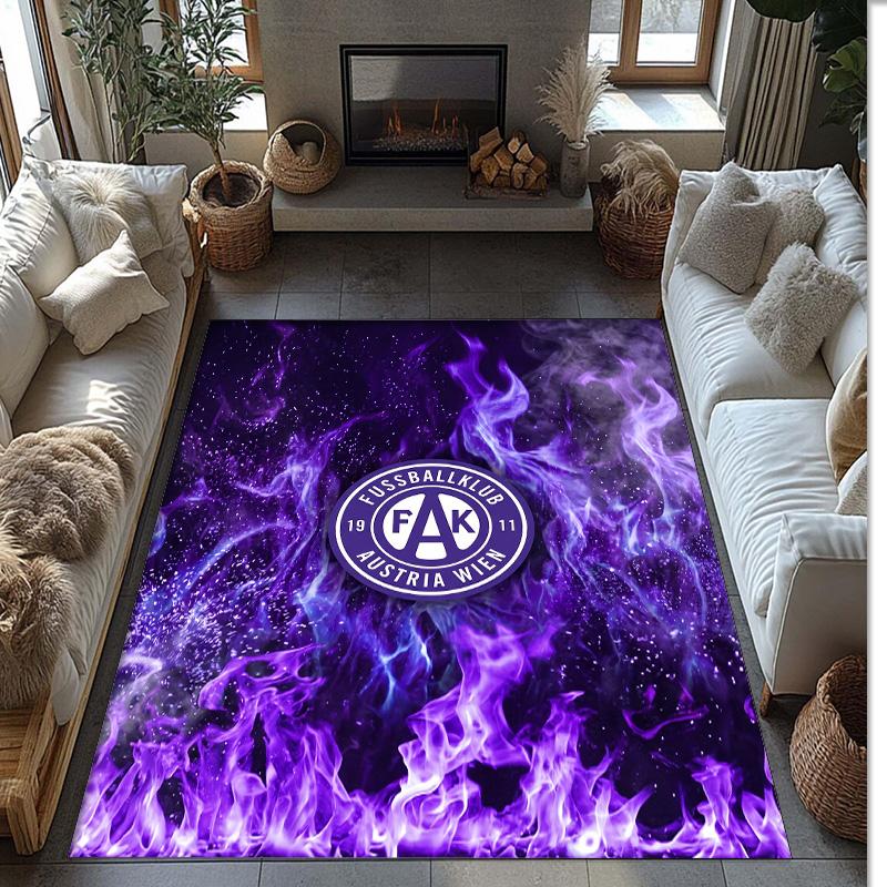 Austria Wien FC Soccer Football Pattern Soft Area Rug Non Slip Indoor Floor Carpet Sports Decor Mat for Bedroom