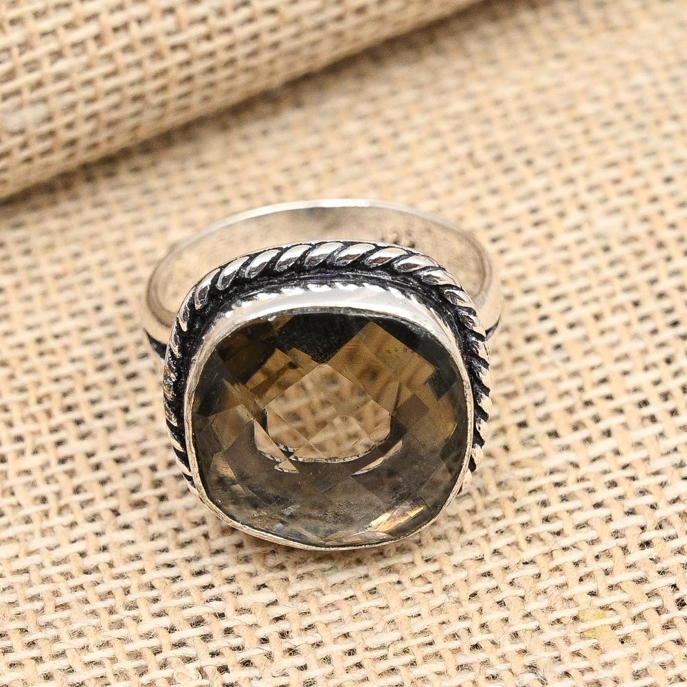 Ювелирные изделия из твердого серебра 925 пробы с дымчатым топазом и драгоценным камнем ручной работы