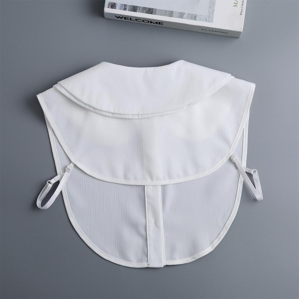 Seconds Become Beautiful Girl Petal Fake Collar Playful Cute White Cotton Shirt Fake Collar