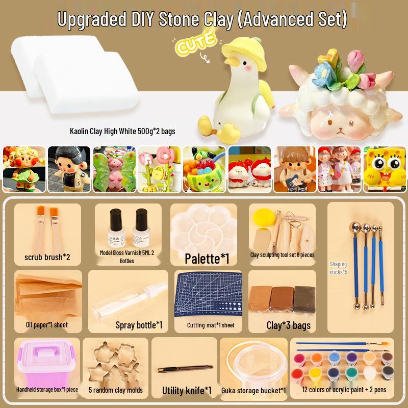 Набор глины для лепки из камня своими руками: Легкая полимерная глина и цветной пластилин для поделок