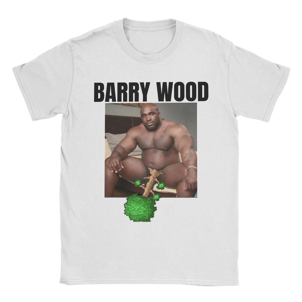 Unisex Unisexs Tshirt Barry Wood Vintage Pure Cotton Tees Short Sleeve Bobblehead Naked Black Guy Meme T Shirts Clothing Plus Size