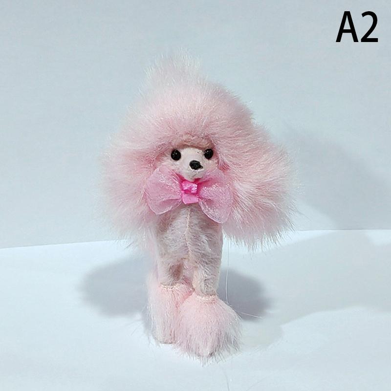 Розовая фигурка пуделя, имитация собаки, плюшевые игрушки, подарок, поделки, украшение для дома, украшение для гостиной